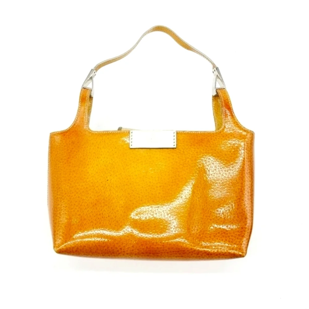Women’s Orange Patent Leather Shoulder Bag